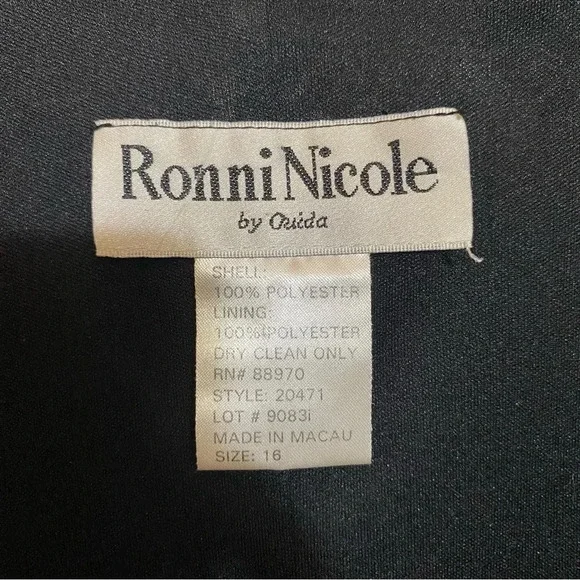 VGT RONNIE NICOLE by Ouida Dress Maxi Black Net Overlay Fairygoth Floral Size 16 - Picture 2 of 12